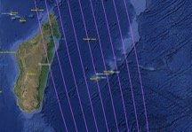 Planned target observation paths over La Reunion